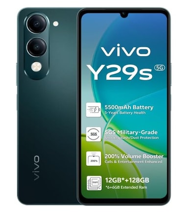 Vivo Y29s AI 5G (Green 6+6GB RAM, 128GB) 5500mAh  50MP Camera   6.74 HD+ Display  IP64, SGS Military-Grade   Dual Speakers