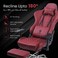 Dowinx Multi-Functional Gaming Chair, Ergonomic High Back Reclining &amp; Height Adjustable PU Leather Computer Chairs with Massage Cushion, Neck &amp; Lumbar Support, Armrests, Footrest (Maroon)