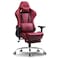 Dowinx Multi-Functional Gaming Chair, Ergonomic High Back Reclining &amp; Height Adjustable PU Leather Computer Chairs with Massage Cushion, Neck &amp; Lumbar Support, Armrests, Footrest (Maroon)