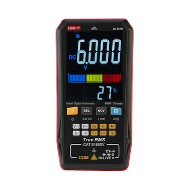 UNI-T UT121B Smart Digital Multimeter - Portable Voltmeter with Flashlight, 3.3-inch Backlit Color LCD