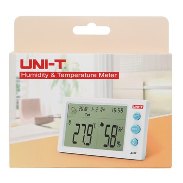UNI-T-A13T-Temperature &amp; Humidity Meter-Time-Alarm-Date &amp; Calendar Indoor