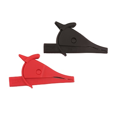 Insulated Alligator Clips with M4 Screw Connection, Length: 80mm, Clip Opening: 36mm, 600V 10A