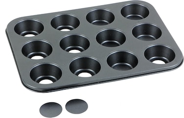 Non-Stick Muffin Pan Black 27x36x4cm &ndash; Durable Bakeware Tray