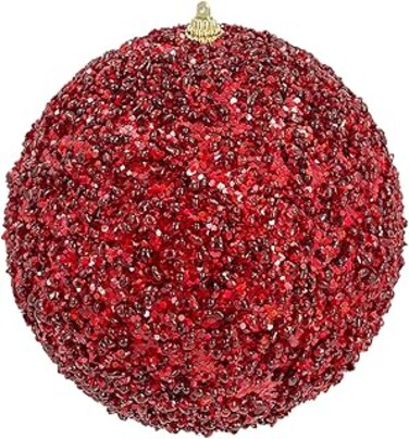 Christmas Magic 20835 Chrirmas Designer Baubles, 15 cm Size, Red