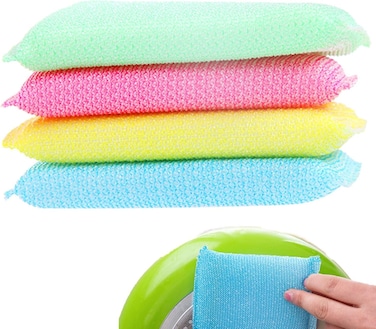 All-Purpose Sponges, 3 Pack Kitchen Scrubbing Sponges, Non Scratch, for Washing and Cleaning Dishes, All-Purpose Scouring Pads Sponge for Kitchen, Bathroom