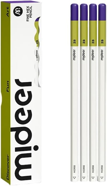 Mideer - Fine Hex 2B Pencils &ndash; Pack of 12