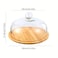 Glass Cake Dome with Bamboo Base