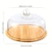Glass Cake Dome with Bamboo Base