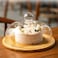 Glass Cake Dome with Bamboo Base