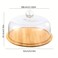 Glass Cake Dome with Bamboo Base