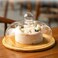 Glass Cake Dome with Bamboo Base