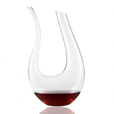 U Shape Wine Decanter - Hand Blown, Lead-Free Crystal Glass Decanter (1.2L)