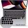EU/UK Layout English Language Silicone Keyboard Cover Compatible with MacBook New Air 13.6" &amp; 15.3" M3/M2 &amp; MacBook New Pro 14.2" &amp; 16.2" M4/M3/M2/M1 Release 2024/2023/2022/2021" Black