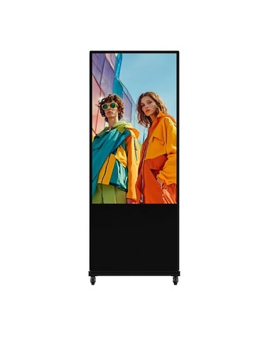 Hikvision 55-inch Touchable Slim Floor Standing Digital Signage, 2160 &times; 3840 4K Resolution, E-LED Backlight, 8ms Response Time, Black