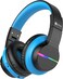 iClever Bluetooth Kids Headphones, BTH12 Colorful LED Lights Kids Wireless Headphones Over Ear with 74/85dBA Volume Limited, 85H Playtime, Bluetooth 5.2, Built-in Mic for School/Tablet/PC, Black
