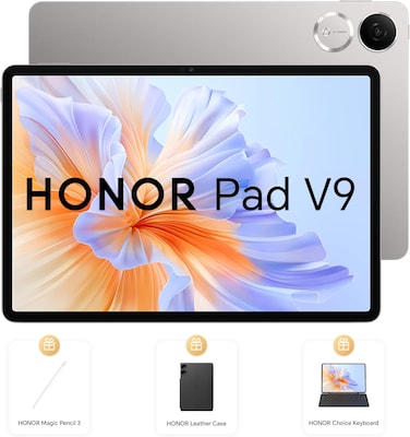 HONOR Pad V9 12GB RAM 256GB ROM 11.5 Inch Wi-Fi Tablet Gray Bundle with Honor Choice Keyboard, Honor Magic Pencil 3 and Leather Case - Middle&nbsp;East&nbsp;Version