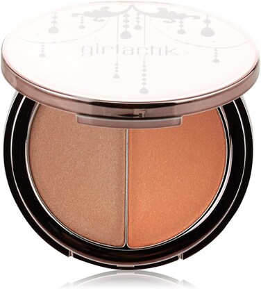 Girlactik USA. Glow Duo Cream Highlighter &amp; Blush, Illuminating Pearlescent Shimmer, Lightweight, Buidable Coverage-Radiance