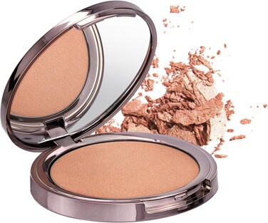 Girlactik USA.Glow Highlighter Blusher Illuminating Powder, Pearlescent Shimmer, Velvet Finish, Controls Oil, Lightweight, Buidable-Bronze