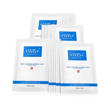 +WIS+Intensive Hydrating Facial Mask 24 EA with Hyaluronic Acid Serum for Dry, Dehydrated, Oily Skin, Anti-Aging Face Mask to Pore Minimizing, Elasticity Improvement and Repair Dehydrated Skin