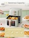 COMFEE' Manual Air Fryer 7.5L, Dual knob Mechanical Control, 97% Less Fat, Dishwasher-Safe, Family Sized Capacity, See-through Window, Lite 7.5L, Air Fry, Roast &amp; More, Sage Green