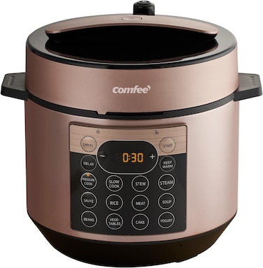 COMFEE&#39; Electric Pressure Cooker 6L, 12-In-1 Multi Cooker With Safety Design, Rice Cooker, Slow Cooker, Saute Pot, Yogurt Maker 1000W, Stainless Steel Pressure Cooker For 6-8 Family