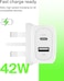 Belkin BoostCharge 42W Dual Port Wall Charger, USB-C + USB-A Charger Fast Charging for iPhone 16, 16 Plus, 16 Pro, 16 Pro Max, iPhone 15, Galaxy S24, Plus, Ultra, iPad, Pixel, AirPods &amp; More - White