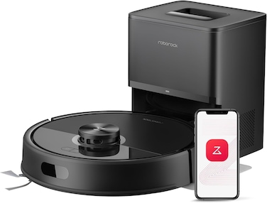 Roborock S8 Pro + (Upgraded from S8) 10,000Pa Suction Robot Vacuum and Mop with Self-Emptying, Obstacle Avoidance, Sonic Mopping, Dual Anti-Tangle Design, BLACK