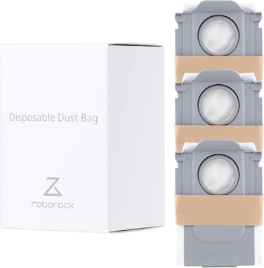 Roborock Original Disposable Dust Bags 3pcs &ndash; Qrevo 5AE/Qrevo C Pro/S8 MaxV Ultra/Qrevo S/Saros 10/Q10 VF/Q10 VF+/Q7 TF/Q7 TF+/QR 798/Qrevo Curv/Qrevo Curv 2 Pro/Qrevo L Pro