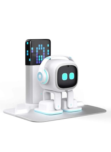 EMO Smart AI Desktop Robot Pet with 1000+ Expressions, Face Recognition, Music, Games &amp; Wireless Charger &ndash; Interactive Voice-Activated Companion