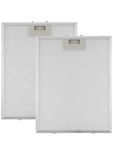 X spring Hood Metal Filter, 2 PCS Hood Aluminum Filter with Charcoal Carbon Filtration, Cooker Hood Filter Metal Fit for Many Cooker Hood, Extractor Fan Vent (32cm&times; 26cm, Silver)