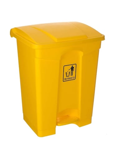 Lacot 45 Ltr Plastic Garbage Bin with Pedal, Step on Waste Bin (Yellow)