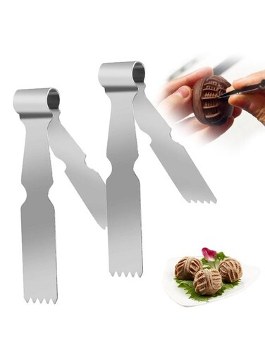 Tweezers Tongs, Stainless Steel Pastry Tongs, Baking Crimper Tool for Decorating and Sealing Cookies 2PCS