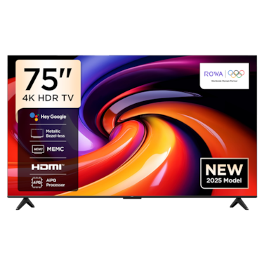 75 Inch 4K UHD Smart TV   Google TV   HDR10, Dolby Vision &amp; Atmos   MEMC   AiPQ Processor   Game Master   Metallic Bezal-less Design   Ideal for Living Room &amp; Entertainment   75R55 - 2025 Model UHD TV