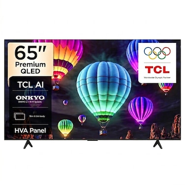 TCL 65 Inch T69D Premium QLED Smart TV (2026 Model) 65" TCL Google Television with AiPQ Processor   93% DCI-P3 Color Gamut   ONKYO 2.0 Hi-Fi System   Dolby Vision &middot; Atmos   DTS Virtual:X - 65T69D