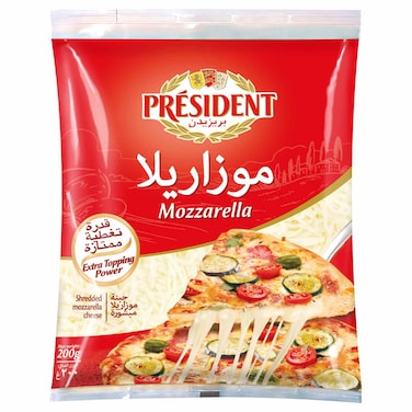 President Shredded Mozzarella Cheese, 200g