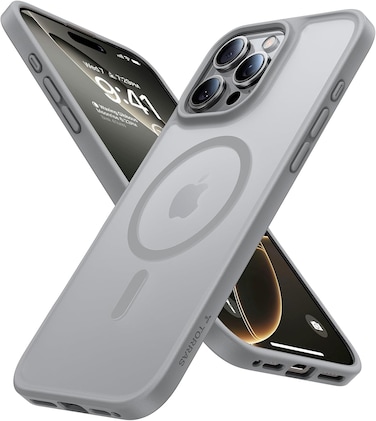 TORRAS Magnetic Shockproof For iPhone 16 Pro Case, 18N Strong Magnetic, 12 FT Military-Grade Protection, MagSafe, Protective Translucent Matte Slim Case, Guardian Magnetic Series, Titanium Grey