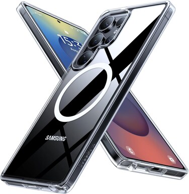 TORRAS Magnetic Shockproof For Samsung Galaxy S25 Ultra Case, Fit For Magsafe, 4X Military Grade Protection, Anti-Yellowing, Magnetic Slim, Diamond-Magnetic Series, Clear