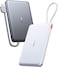 TORRAS Power Bank with Built-in USB-C Cable, Ultra-Slim 10,000mAh Portable Charger USB C, 22.5W Fast Charging Battery Pack for iPhone 16/15/Samsung S24 Ultra/Android, Glacier Grey (No-Wireless)