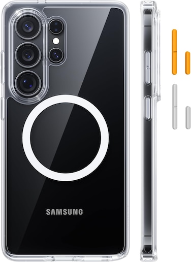Torras Magnetic Shockproof For Samsung Galaxy S26 Ultra Case Clear, Fit For Magnetic,12FT Military Grade Protection, Anti-Yellowing Slim Magnetic Case For Samsung S26 Ultra Case 6.8", Diamond Clear