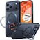 TORRAS Ostand Spin Series for iPhone 17 Pro Case, With Camera Control Button, 360&deg; Spin Magnetic Stand, MagSafe Compatible, Mil-Grade Protection Case with Kickstand &ndash; Q3 Spin, Clear