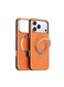 TORRAS Ostand Spin VegSkin Series Case for iPhone 17 Pro Max, Premium Leather Touch, Ultra-Thin, Magnetic 360&deg; Rotatable Metal Stand, Anti-Stain, MagSafe Compatible, Lightweight Cover &ndash; Tarocco Orange