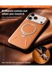 TORRAS Ostand Spin VegSkin Series Case for iPhone 17 Pro Max, Premium Leather Touch, Ultra-Thin, Magnetic 360&deg; Rotatable Metal Stand, Anti-Stain, MagSafe Compatible, Lightweight Cover &ndash; Tarocco Orange
