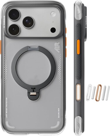 TORRAS Ostand Q3 Air for iPhone 17 Pro Case 6.3'' with Stronger Magnetic Stand, Fit for Magsafe, Airbags Miltary Protection, Camera Control for iPhone 17 Pro Case, Shockproof &amp; Stylish, Shadow Black