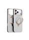 TORRAS Ostand Spin VegSkin Series Case for iPhone 17 Pro, Premium Leather Touch, Ultra-Thin, Magnetic 360&deg; Rotatable Metal Stand, Anti-Stain, MagSafe Compatible, Lightweight Cover &ndash; Pearl Grey