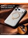 TORRAS Ostand Spin VegSkin Series Case for iPhone 17 Pro, Premium Leather Touch, Ultra-Thin, Magnetic 360&deg; Rotatable Metal Stand, Anti-Stain, MagSafe Compatible, Lightweight Cover &ndash; Pearl Grey