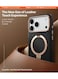 TORRAS Ostand Spin VegSkin Series Case for iPhone 17 Pro, Premium Leather Touch, Ultra-Thin, Magnetic 360&deg; Rotatable Metal Stand, Anti-Stain, MagSafe Compatible, Lightweight Cover &ndash; Ivory Black