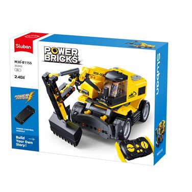 Sluban PowerBricks -E7 Wheeled Excavator 4WD (353pcs)