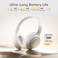 QCY H3 ANC Wireless Headphones Active Noise Cancelling, Hi-Res Audio Over-Ear Headphones Bluetooth 5.4, 60H Playtime, Multipoint Connection Foldable Headset (White)