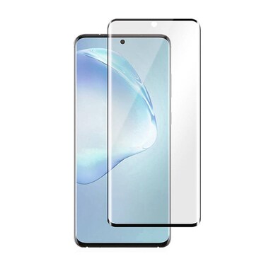 زجاج مقوى ديفيا ريال سيريز 3D منحني كامل الشاشة لهاتف سامسونج جالاكسي S20 بلس، صلابة سطح 9H، مقاوم للخدش، شفافية عالية، سهل التركيب - شفاف
