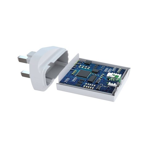 شاحن ديفيا سمارت سيريز PD & QC السريع بقوة 20 واط مع منفذي USB-A وType-C، شحن سريع، تصميم مدمج ومتين، حماية من الحرارة والتيار الزائد - أبيض
